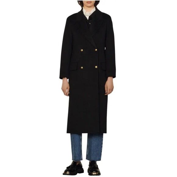 Sandro Jackets & Blazers - [SOLD] SANDRO Mystere Double Breasted Long Coat Size 36
